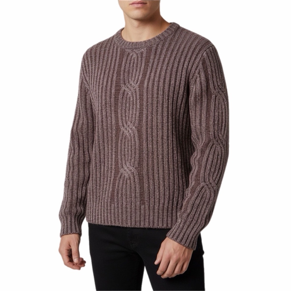 Aran Fisherman Sweater Mens M Cable Knit Pullover Marled Nordic Cabin Gorp VTG